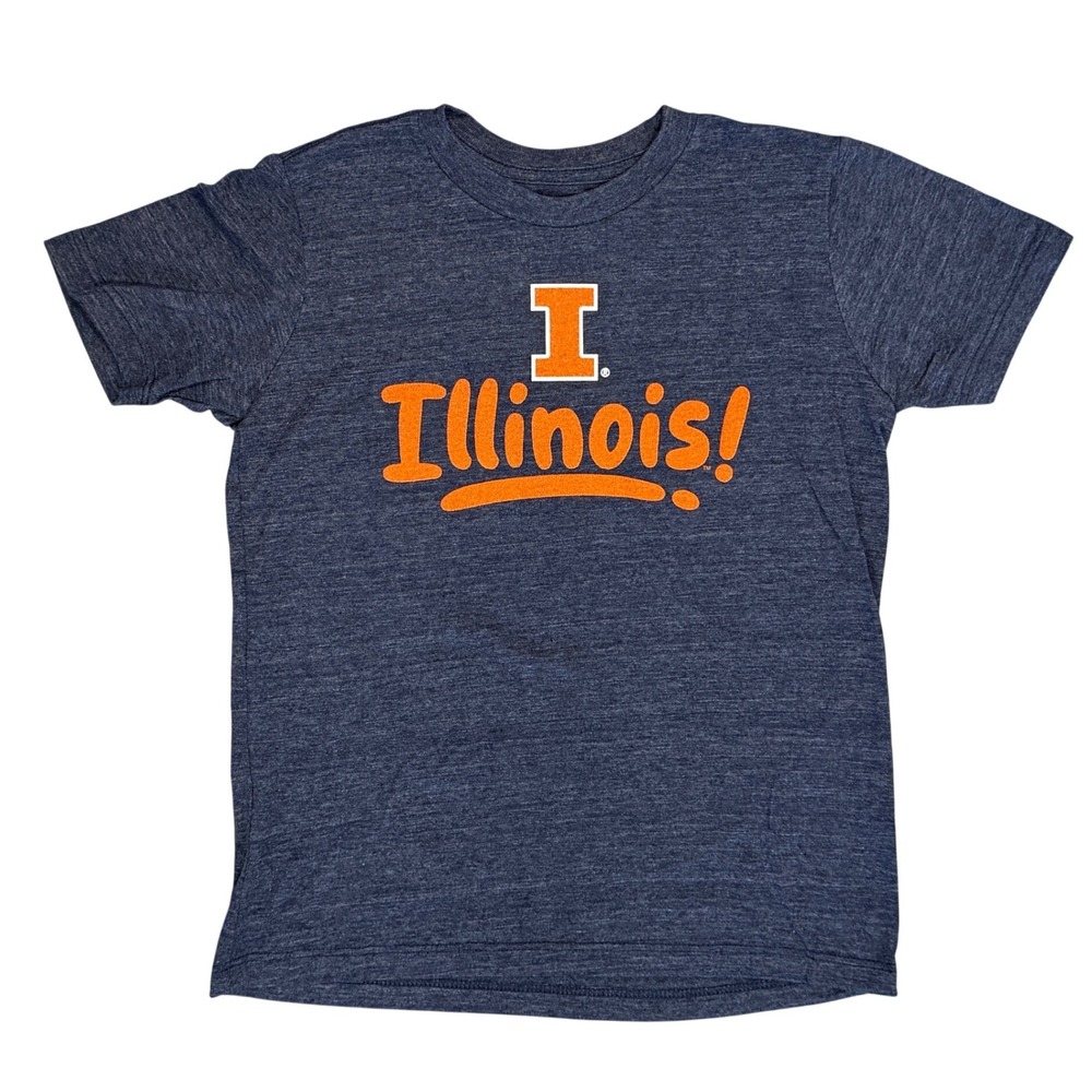 Blue 84 Illinois T-Shirt Kids Small Navy Blue Tri-blend Graphic Tee **NEW**